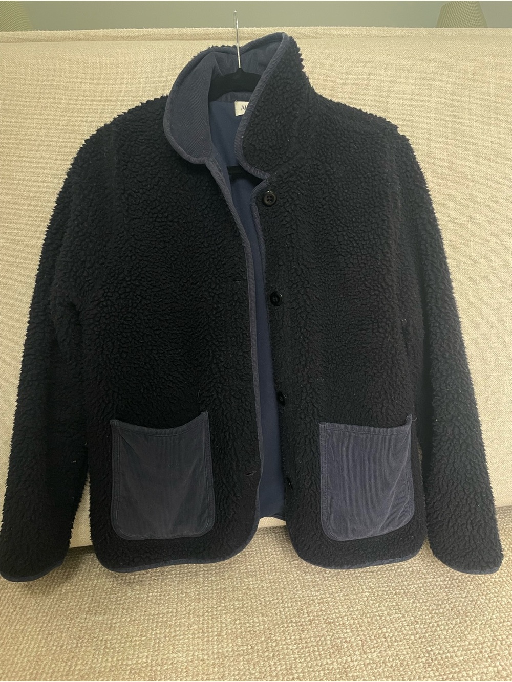 Alex Mill Women’s Navy Sherpa Button-Up Jacket Size M
